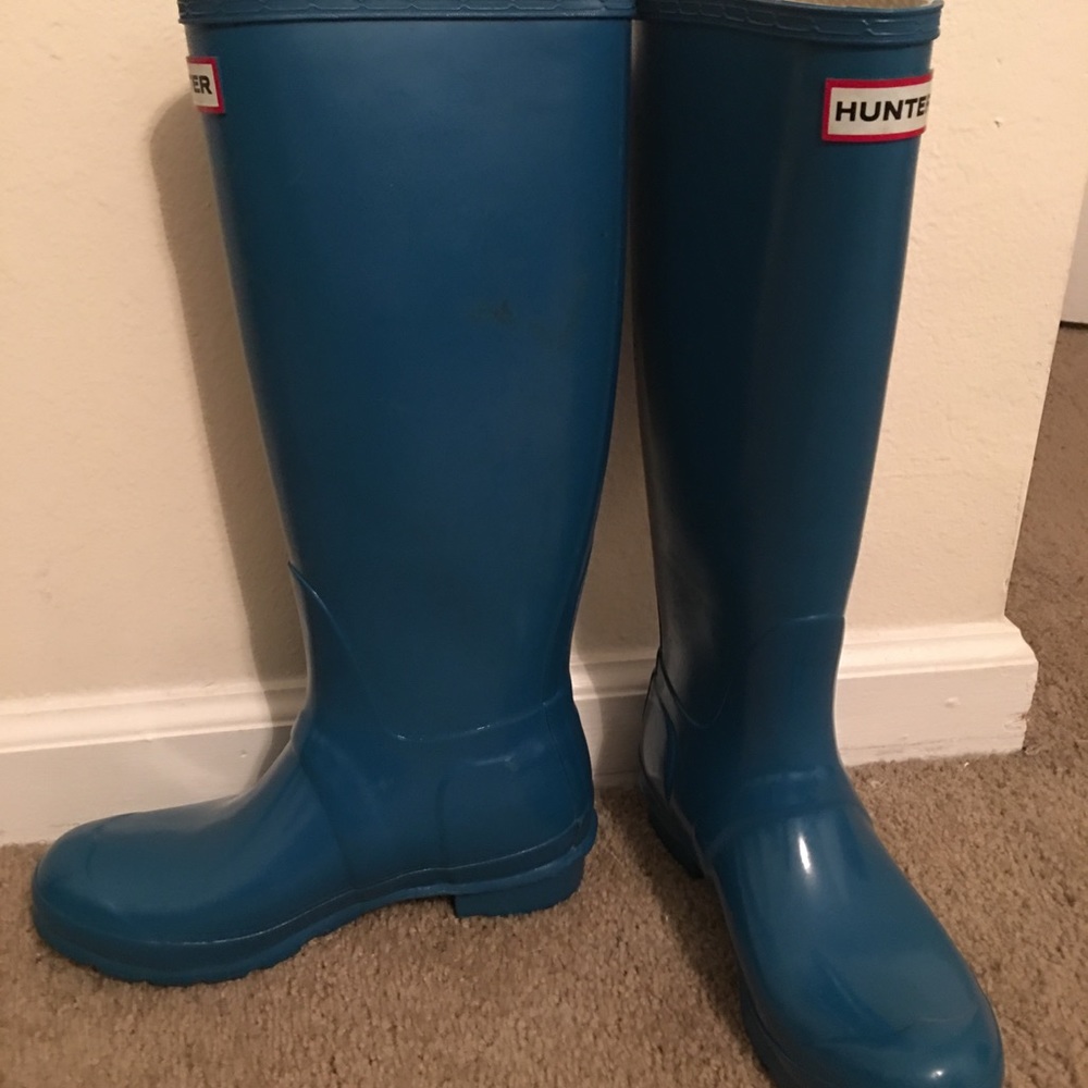 turquoise/ teal HUNTER boots